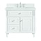 James Martin Vanities 36'' Single Vanity, Bright White w/ 3 CM Ethereal Noctis Quartz Top 424-V36-BW-3ENC - alternate 1